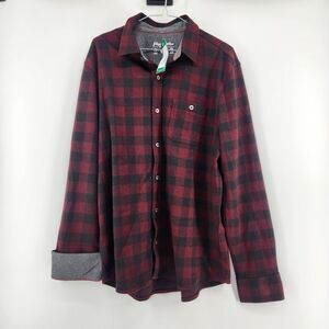 Flag & Anthem Men's Red Large Dillon Box Plaid Knit Flannel NWT